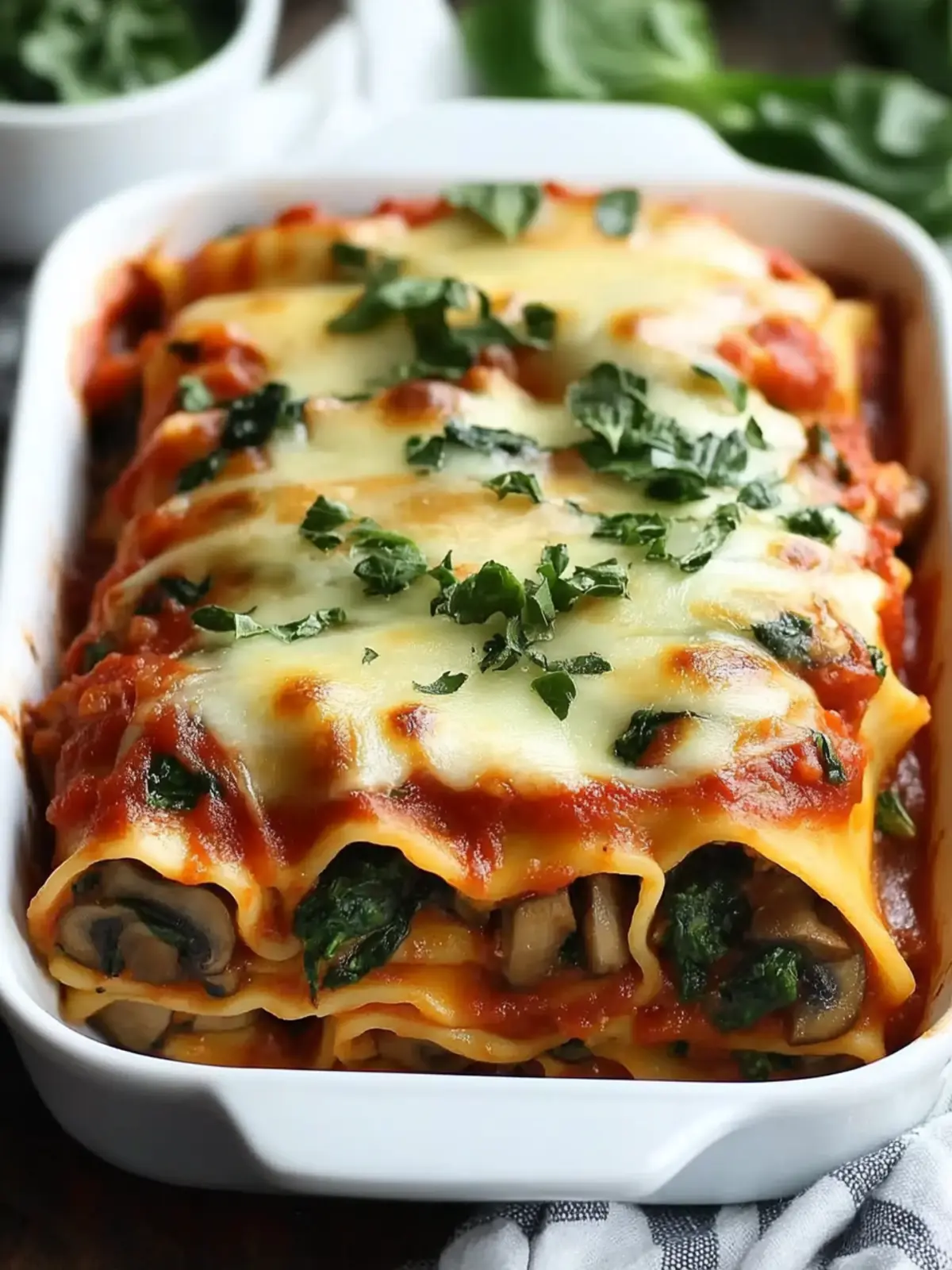 Irresistible Mushroom & Spinach Lasagna Rolls to Delight You 4 Mushroom & Spinach Lasagna Rolls