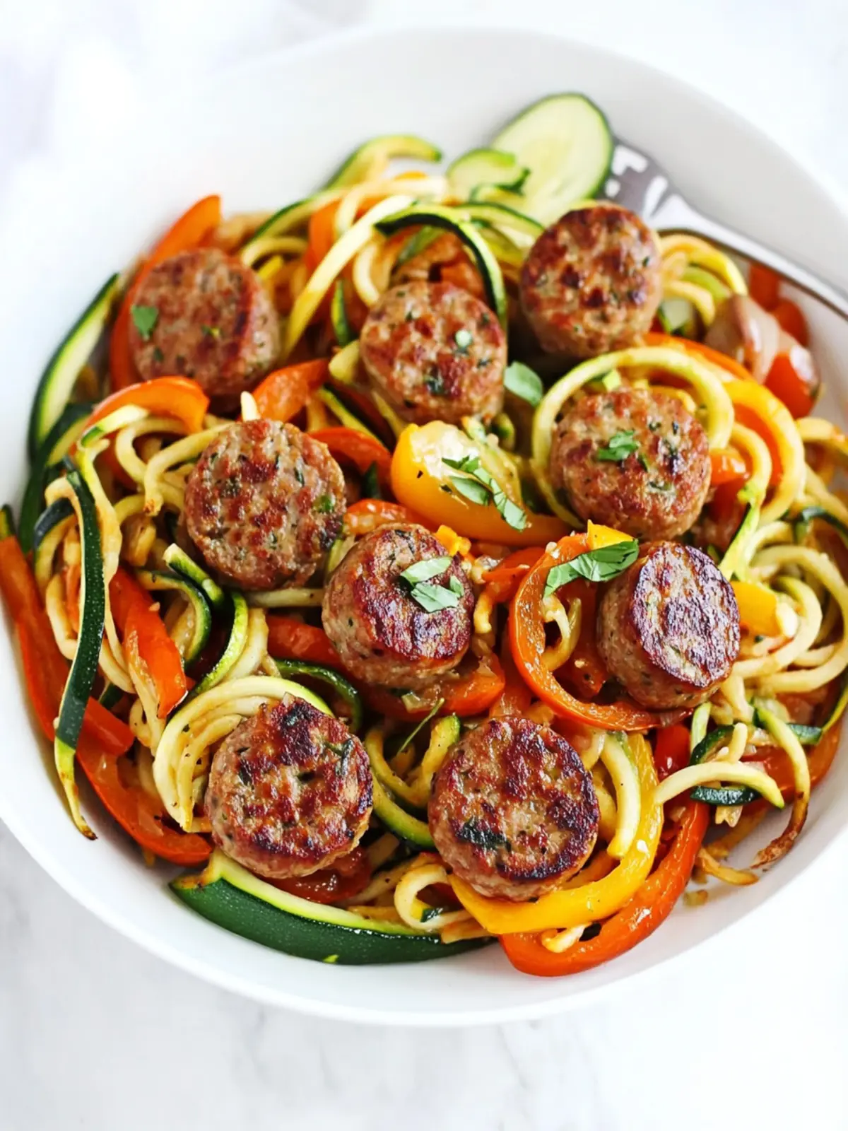 Savor This Sausage and Peppers with Zucchini Noodles Delight 5 Sausage and Peppers with Zucchini Noodles