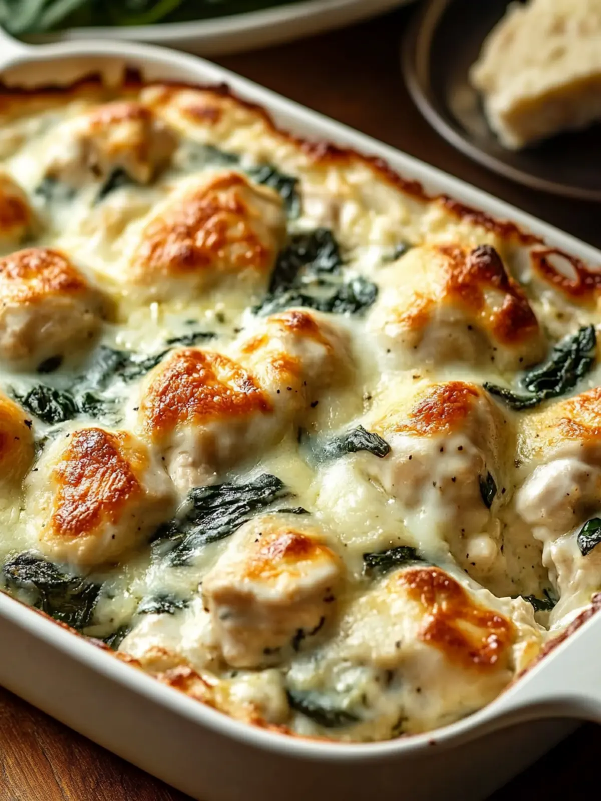 Irresistible Chicken Spinach Casserole with Cream Cheese Delight 2 Chicken Spinach Casserole with Cream Cheese