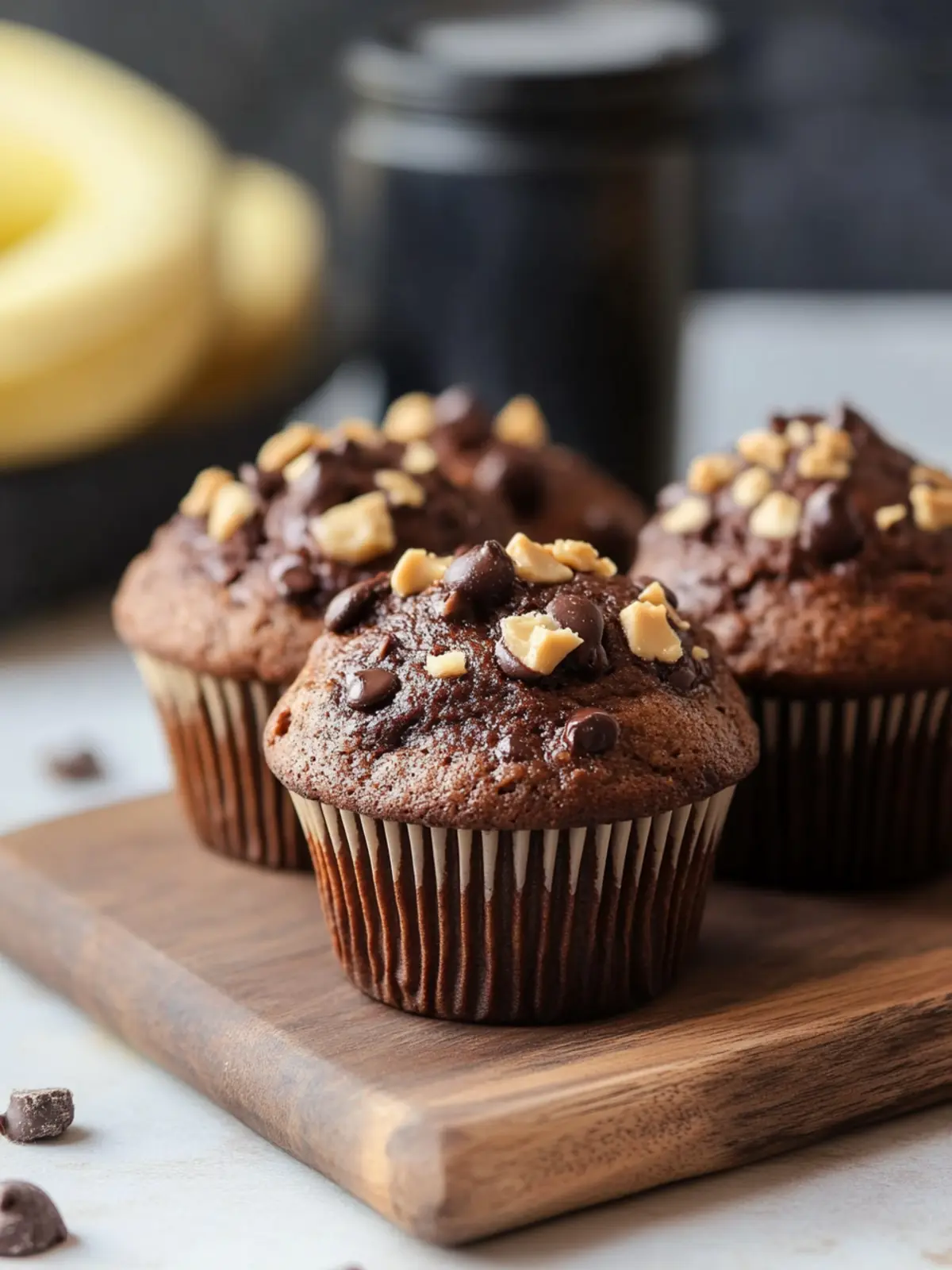 Indulge in Chocolate Peanut Butter Banana Muffins Bliss 2 Chocolate Peanut Butter Banana Muffins