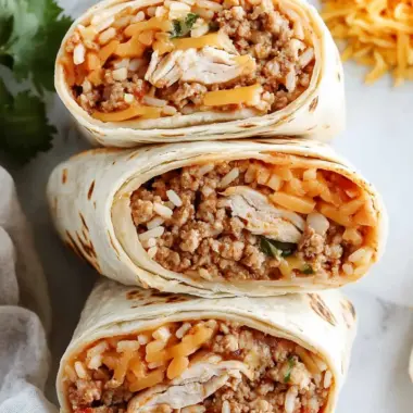 Cheesy Ground Chicken and Rice Burritos to Spice Up Dinner 9 Cheesy Ground Chicken and Rice Burritos