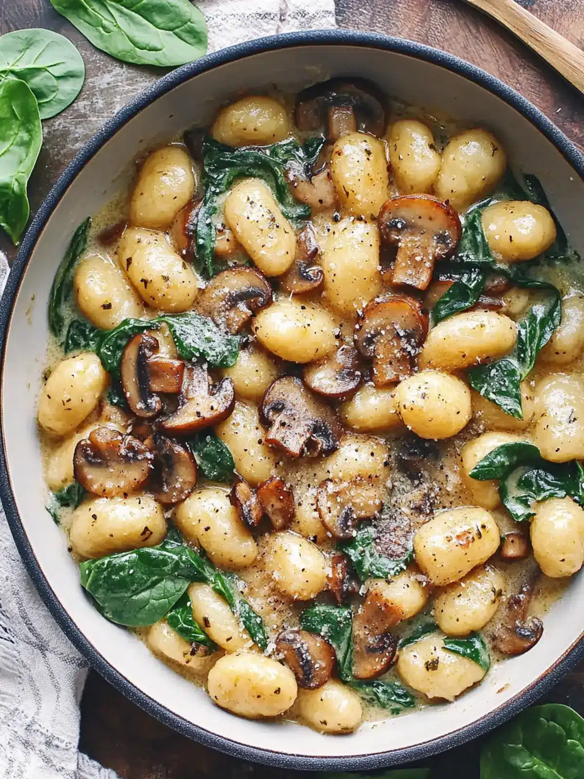 Creamy Spinach and Mushroom Gnocchi for Cozy Nights In 4 Creamy Spinach and Mushroom Gnocchi