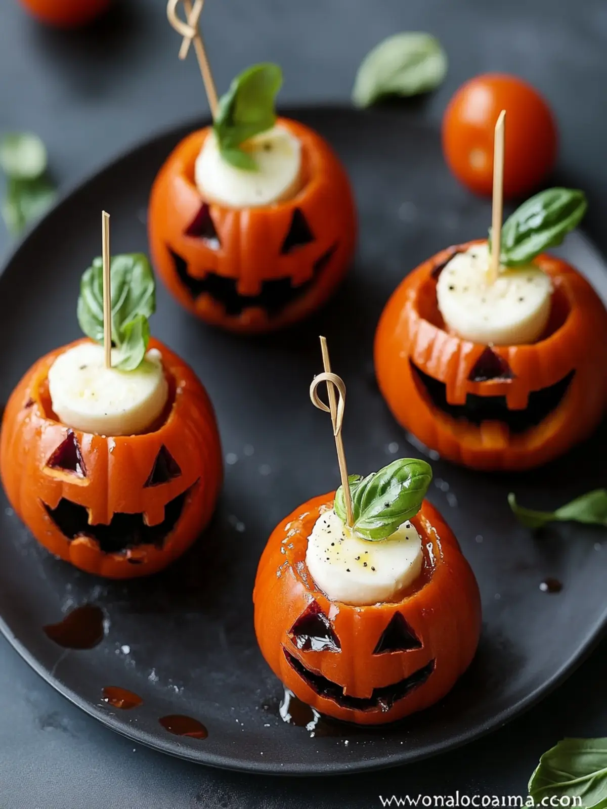 Delicious Jack-O’-Lantern Caprese Skewers for Your Party 4 Jack-O’-Lantern Caprese Skewers