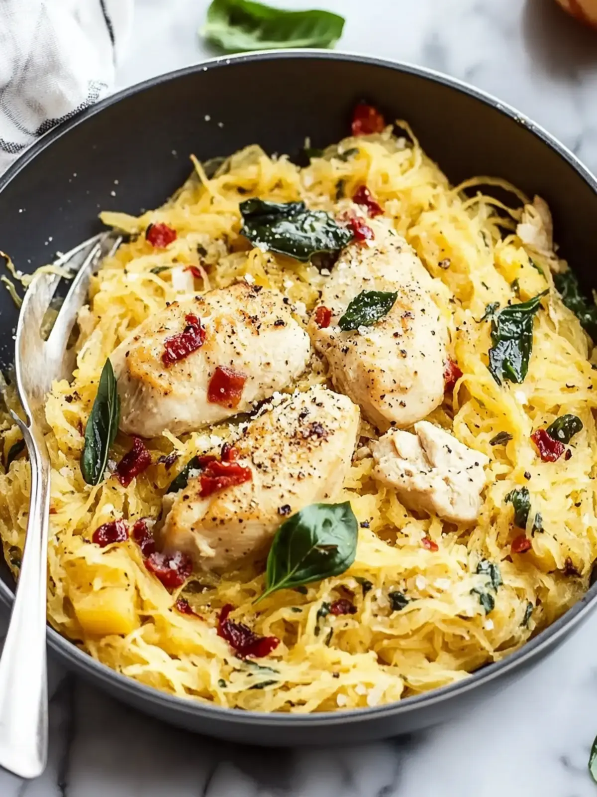 Delicious Tuscan Chicken and Spaghetti Squash in 40 Minutes 5 Tuscan Chicken and Spaghetti Squash