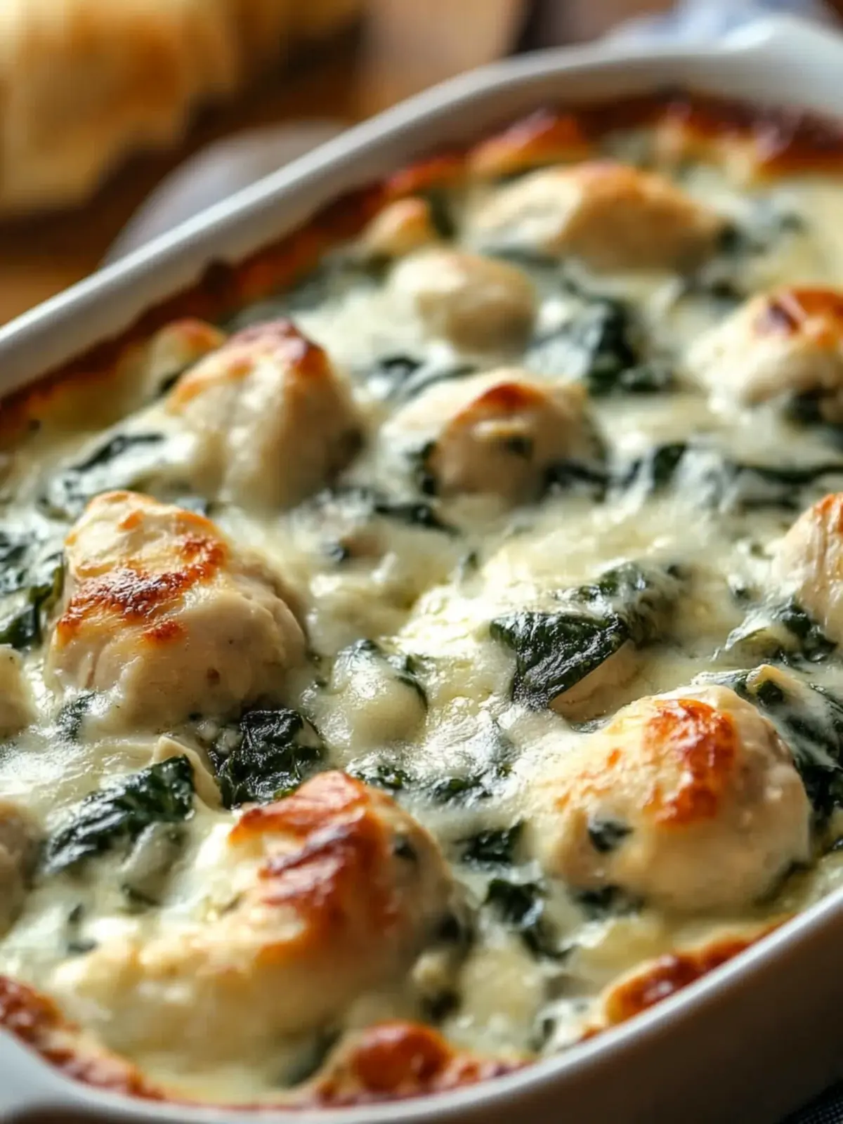 Irresistible Chicken Spinach Casserole with Cream Cheese Delight 4 Chicken Spinach Casserole with Cream Cheese