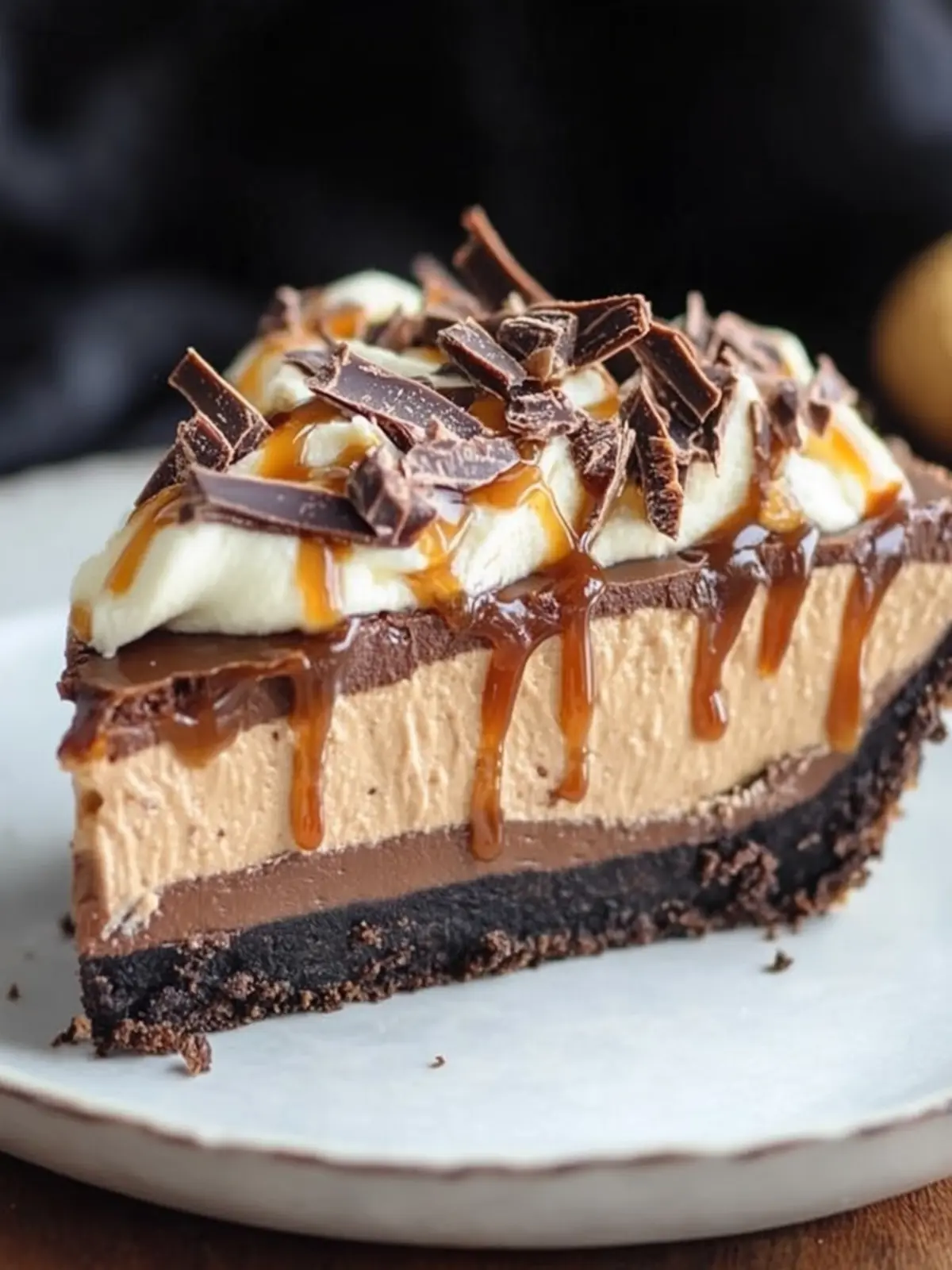 Decadent Chocolate Peanut Butter Caramel Mousse Pie Bliss 2 Chocolate Peanut Butter Caramel Mousse Pie