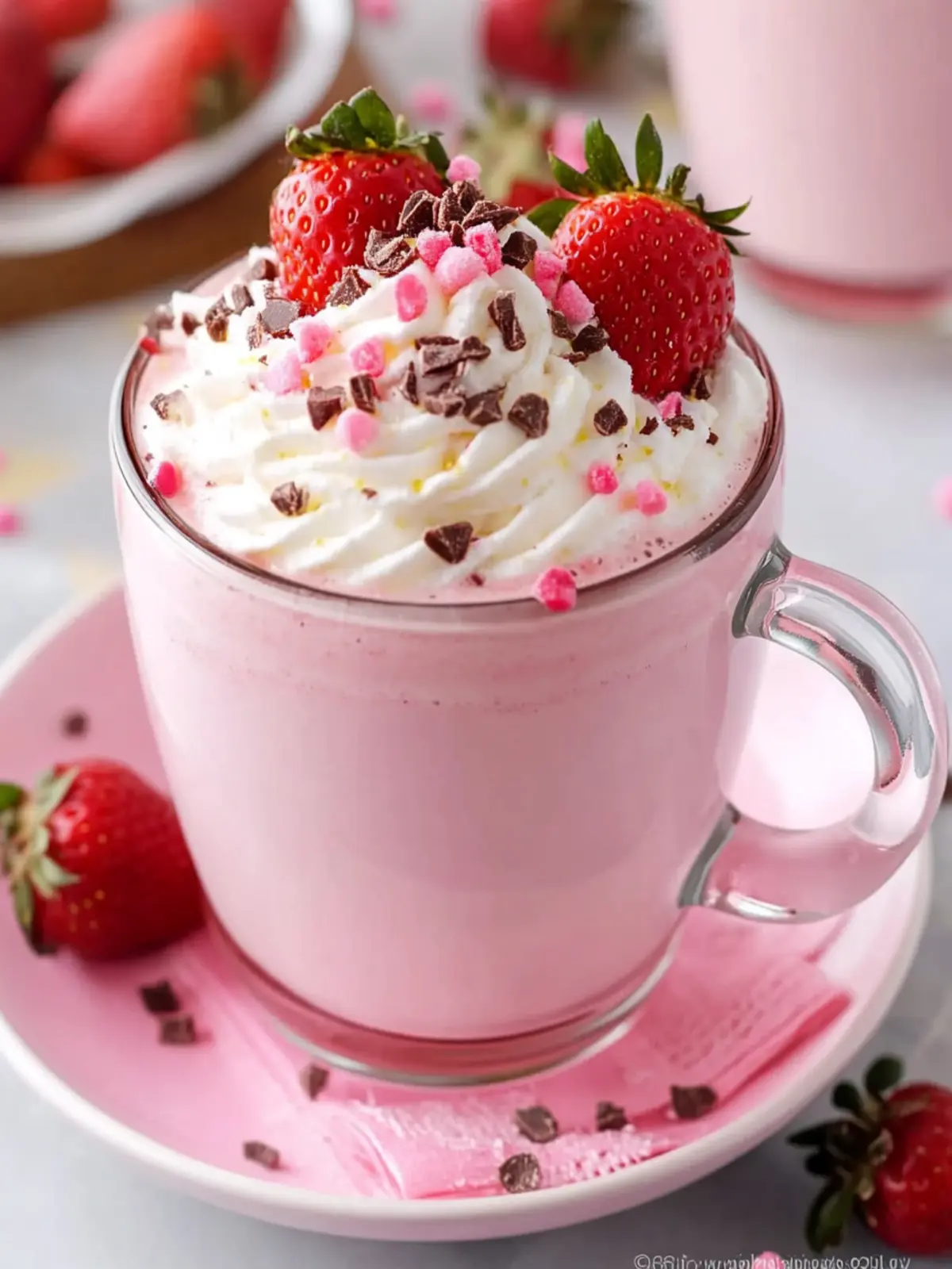 Indulge in Pink Strawberry Hot Chocolate Bliss at Home 2 Pink Strawberry Hot Chocolate