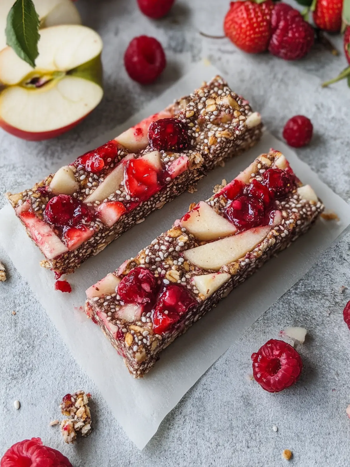 Delicious Strawberry Cherry Apple Chia Bars to Boost Energy 2 Strawberry Cherry Apple Chia Bars